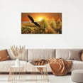 thumbnail image 6 of HFDF Wall Art Canvas Painting Seaside Sunset over the beaches 1 Piece blue sea view Ocean Picture Poster Printand Stretched for Living Room Bedroom Kitchen Office 18x12inch Framed, 6 of 6