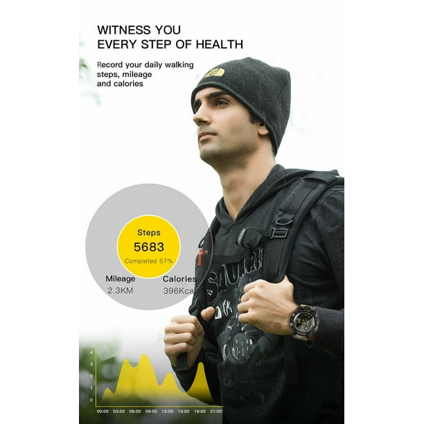 Waterproof EX16S Smart Sport Watch Bluetooth Pedometer Men Wristwatch Camouflage army green Walmart