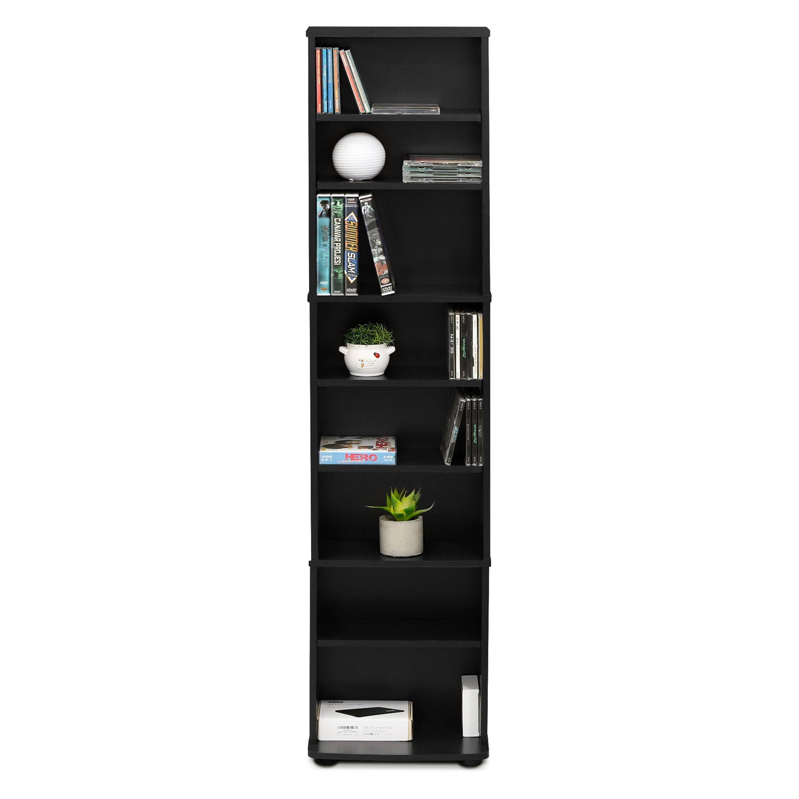 Furinno JAYA Space Saving Multimedia Storage Tower, Espresso 