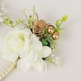 thumbnail image 2 of Efavormart 2 Pack White Silk Rose Boutonniere With Pin, Real Touch Artificial Flower Pocket Square - 5", 2 of 9