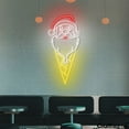 Craftnamesign Santa Ice Cream Neon Sign, Ice Cream Shop Wall Art