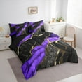 thumbnail image 3 of Homewish Watercolor Marble Women Bedding Comforter Set 7pcs, Purple Marbling Artwork Queen Bedding Sets, Modern Fashion Abstract Reversible Queen Sheet Sets, Lightweight Room Decor, 3 of 7
