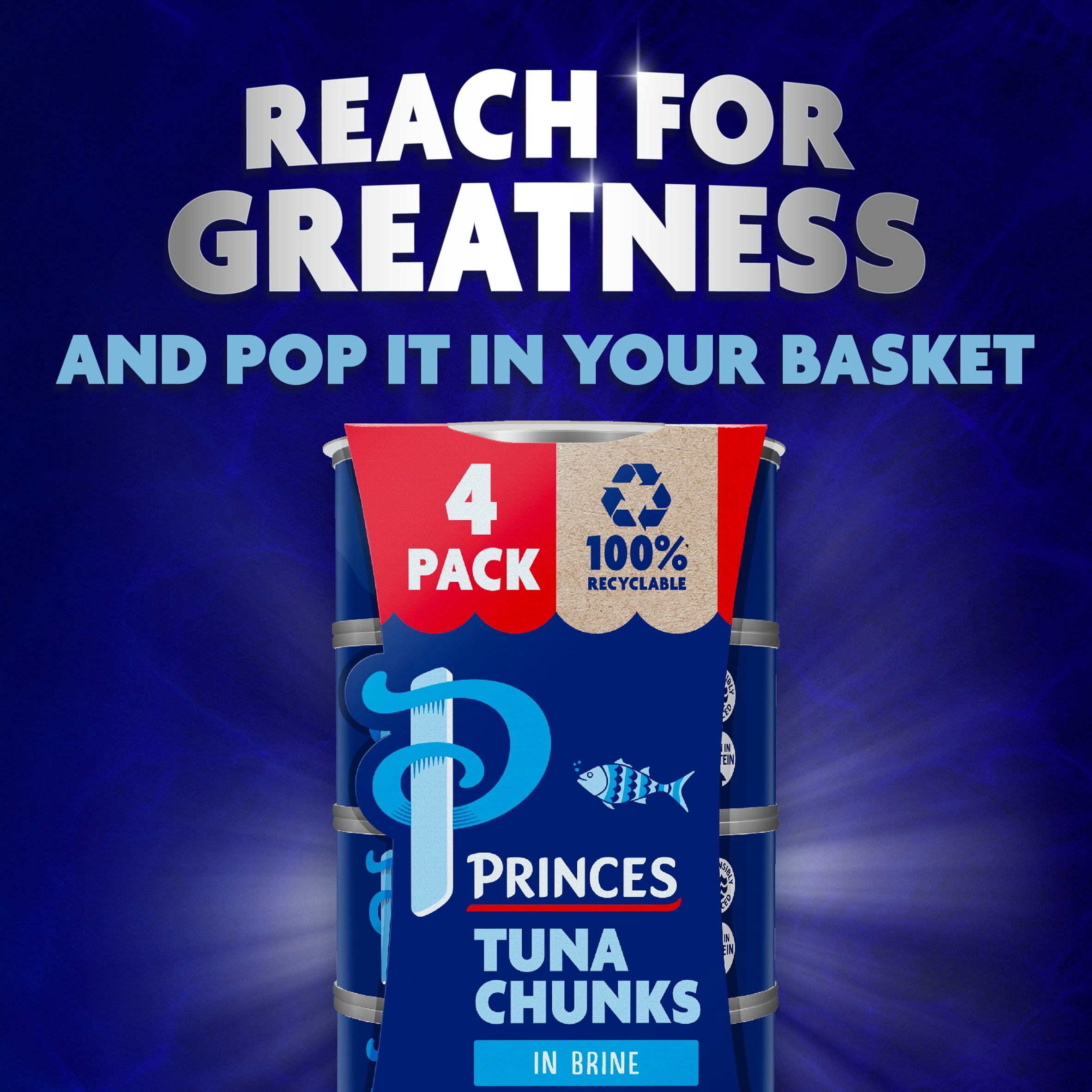 Princes Tuna Chunks In Brine 4X145g, Imported from Britain
