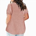 thumbnail image 2 of Towmus Plus Size Tops for Women Solid Color T Shirts Plain Basic Tees Short Sleeve Crewneck Shirts Pink M-5XL, 2 of 5