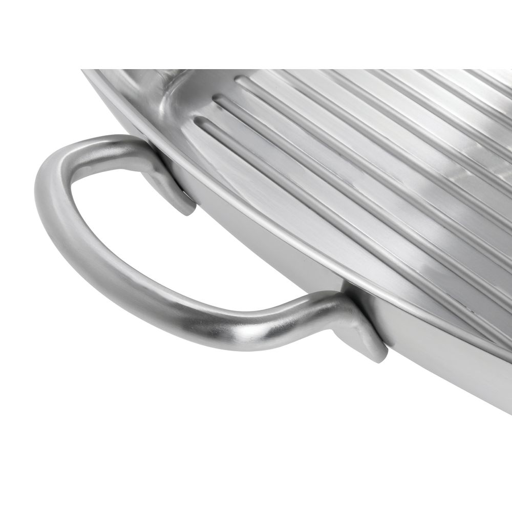 HUBERT Single-Ply Square Satin Stainless Steel Pan with Glass Lid - 11"L x 11"W x 2 2/5"H - image 5 of 7