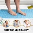 thumbnail image 4 of HITSLAM Extra Long Bathtub Mat-40x16 Non Slip Shower Mat with Drain Holes and Suction Cups,Machine Washable Bath Mat,Clear Blue, 4 of 8