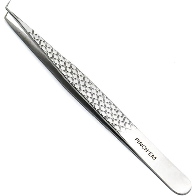 LLBA Pince à Cils Professionnelle pour Volume, Outil d'Application de Faux Cils / Multi-Formes et Objectifs, Pinces Antidérapantes pour Volume, Isolation et Cils Classiques (Argent, Pinch'em Volume)