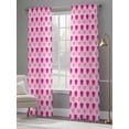 thumbnail image 4 of Valentine Sheer Curtains 96 Inch Length 2 Panels Set for Living Room/Bedroom, Pink Love Heart Farmhouse Plaid Semi Curtain Sheers Drapes Rod Pocket Curtains Window Treatment Set 52''x96''x2, 4 of 7