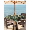 thumbnail image 3 of Outdoor Tablecloth with Umbrella Hole and Zipper, Palm Tree Leaves Waterproof Patio Tablecloth for Dining 54''x54'', Summer Tropical Green Botanical Wipeable Table Cover for Picnic BBQ Party Patio, 3 of 9
