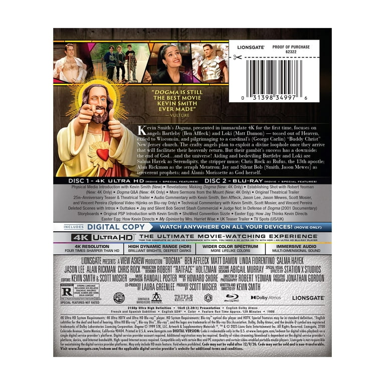 Dogma (4K Ultra HD + Blu-ray + Digital Copy) Lionsgate, Drama