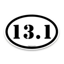 Magnet Me Up 13.1 Half Marathon Black Stencil Oval Magnet Decal, 4x6 In, Vinyl Automotive Magnet