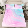 thumbnail image 2 of Castle Fairy Abstract Gradient Watercolor Girl Twin Sheet Sets,Ombre Stripes Bedding, 2 of 7