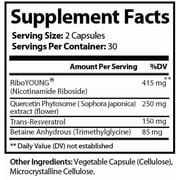 Research Labs NAD + Supplement. 2 for 1 Ad. Proprietary Formula w/ RiboYOUNG™. Nicotinamide Riboside, Quercetin, Resveratrol, Betaine. True NAD supplement Anti Aging
