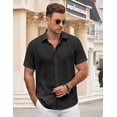 thumbnail image 5 of COOFANDY Mens Short Sleeve Button Down Shirt Lightweight Casual Shirts for Vacation Shirts, 5 of 6