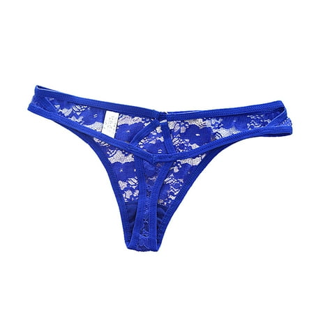 Bigersell Lace Panties for Women Clearance Sheer Panties Boy Shorts Panty Style P-1661 Cotton Plus Size Panties Seamless Thong Briefs Mid Waist Women s Bikini Panties Blue One Size