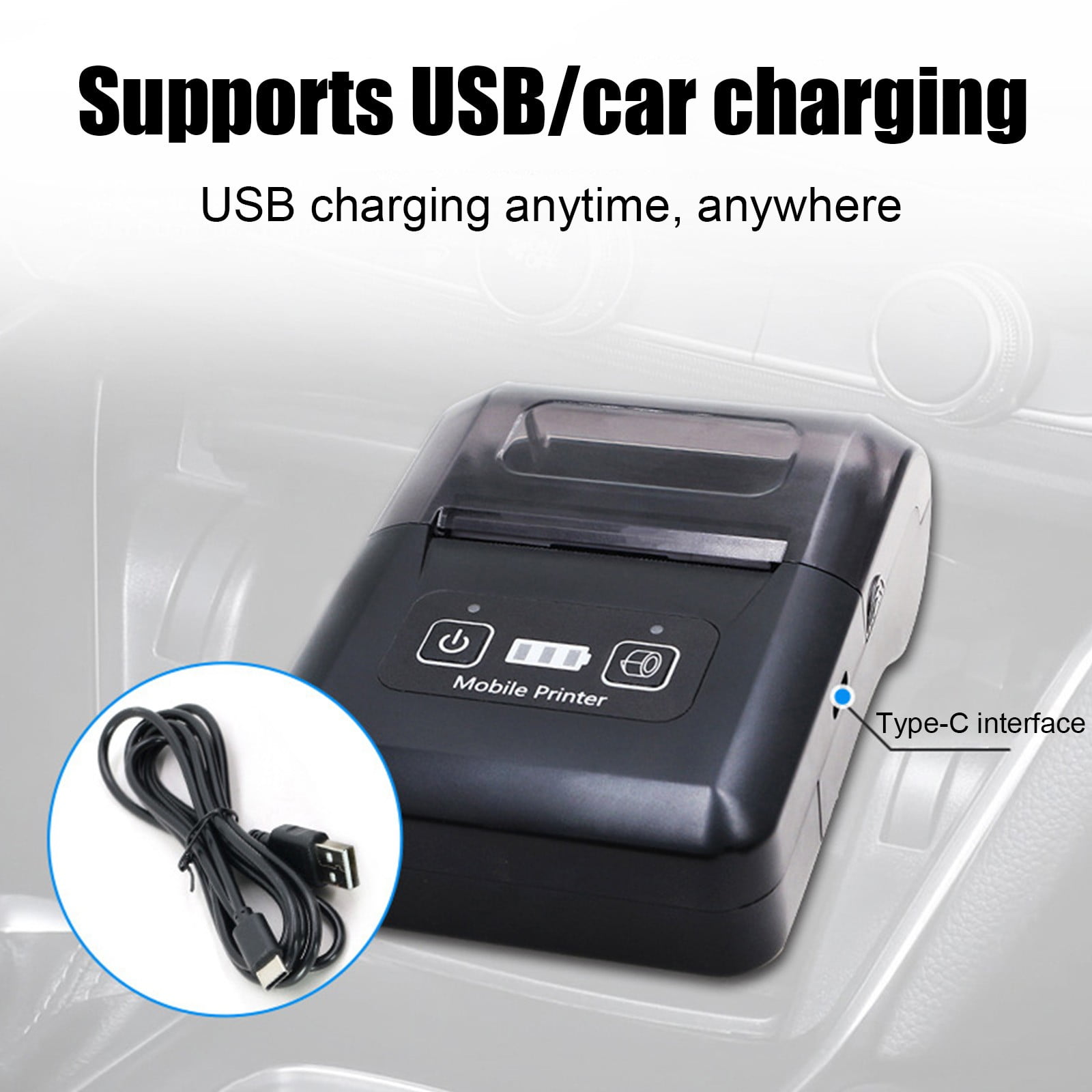 Mauxuk Portable Bluetooth Thermal Printer - Wireless Mini Printer for Receipts, Labels & Barcodes, 48mm Print Width, Lightweight 0.62lb, Compatible with Multiple Systems