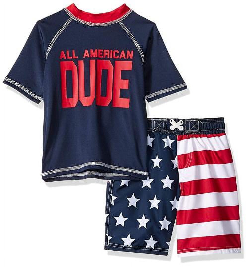 All American Swim Trunk and Rash Guard, 2-Piece Outfit Set (Little Boys) - image 2 of 2