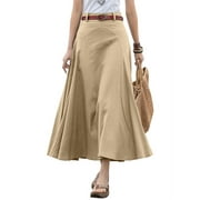ZANZEA Women Casual Daidy High Waist Loose Swing Hem Pleated Skirts Dress