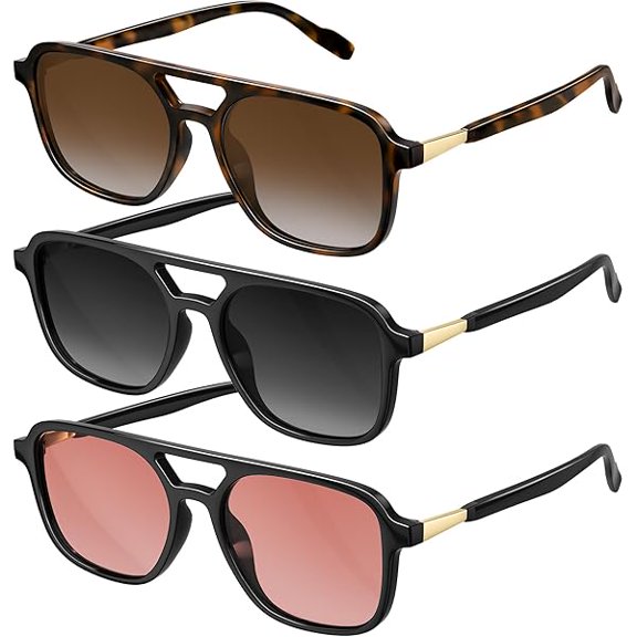 Retro Aviator Sunglasses for Women Men:Polarized Trendy Vintage 70s Rectangle Mens Womens Shades Sun Glasses