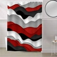 thumbnail image 5 of Fabric Shower Curtain, Gradient Ocean Waves Black Red Gradient Waves Shower Curtains with 12 Hooks Waterproof Machine Washable Bath Curtains for Bathroom,72 x 96in, 5 of 6