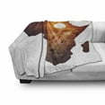 thumbnail image 3 of Safari Soft Flannel Fleece Blanket, African Art Wildlife Lion Sunset Continent Africa Map Double Exposure Print, Cozy Plush for Indoor and Outdoor Use, 50" x 60", Eggplant and Orange, by Ambesonne, 3 of 6