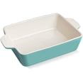 thumbnail image 1 of SWEEJAR Ceramic Baking Dish, Rectangular Small Baking Pan with Double Handles, 22OZ for Cooking, Brownie, Kitchen, 6.5 x 4.9 x 1.8 Inches(Turquoise), 1 of 5