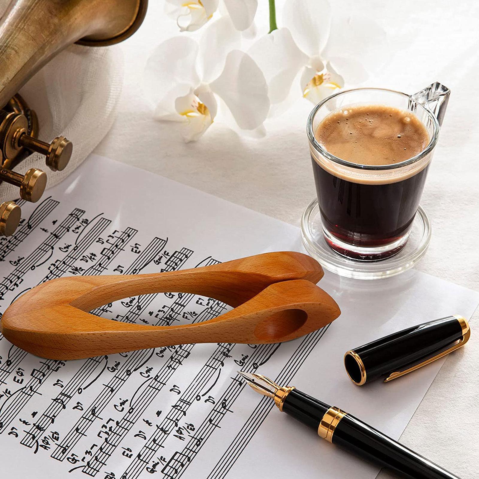 2 Pieces Wooden Musical Spoons Folk Percussion Instrument Natural Wood Musical