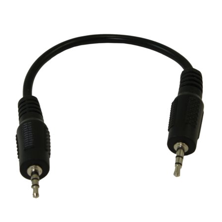 6inch 2.5mm Mini Stereo TRS Plug Male/Male Cable, Black