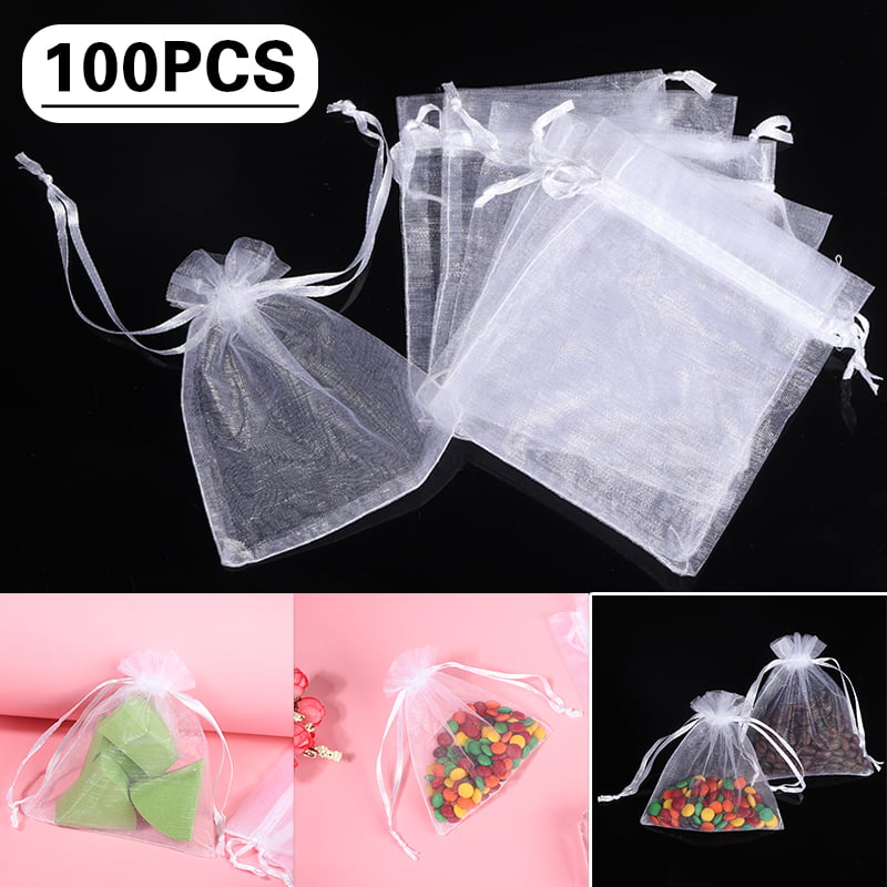 20-100pcs Luxury Organza Wedding Favour Gift Candy Bags Jewelry Pouch 18 Color 