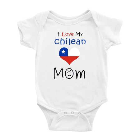 

I Love My Chilean Mom Baby Bodysuit Baby Clothes (White 18-24 Months)