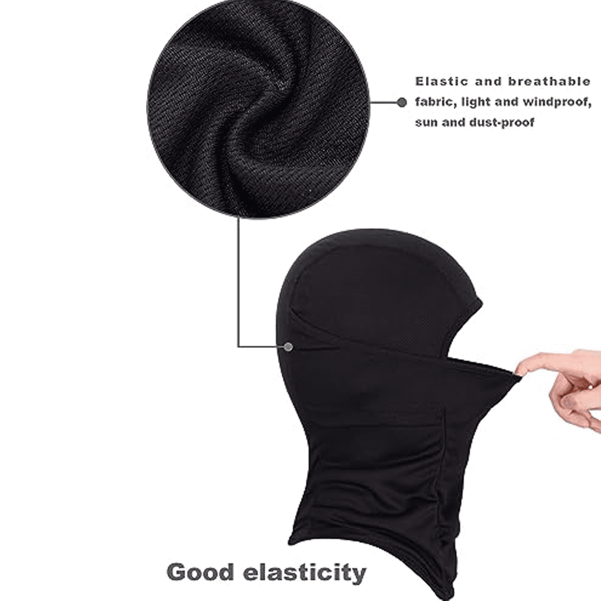 3 Pieces Ski Mask Balaclava Full Face Mask for Men Women Windproof Balaclava Sun Protection Breathable Face Cover,black