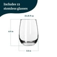 thumbnail image 2 of Libbey 231 Stemless Wine Glasses Set of 12, Clear, Restaurant Quality Red and White Wine Glasses, Drinking Glasses Set for Large Gatherings and Events, 2 of 5