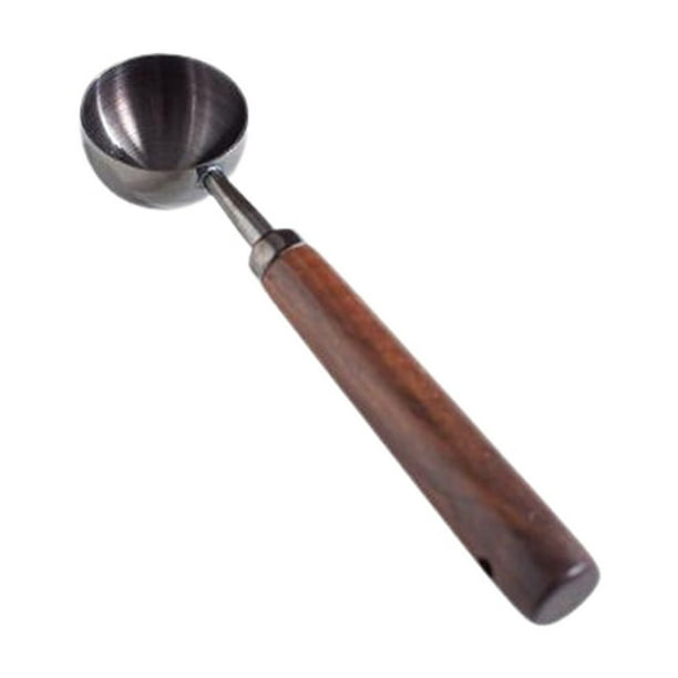 Pisexur Batería de cocina Cuchara medidora de café con mango de madera de acero inoxidable, cuchara para té, cuchara medidora para hornear, cuchara para leche en polv para la cocina del hogar