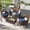 Brown and Blue, variant on MRUAKA Patio Furniture Set 4 Pieces Porch Furniture Outdoor Modular Wicker Patio Sectional Conversation Furniture Set for Backyard,Porch,Garden,Poolside and Balcony(Grey)
