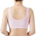 thumbnail image 3 of Soyumi Women Cotton Front Button Bra, Snap Comfort Sleep Bra Easy Close Bras Wireless Seamless T-Shirt Bra Nature Cotton Soft Cup Wireless Front Snap Close Bras, Pink, 3 of 9