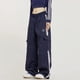 thumbnail image 1 of Pantalones casuales rectos con rayas laterales retro para hombres y mujeres, pantalones versátiles de pierna ancha de calle alta, 1 of 3