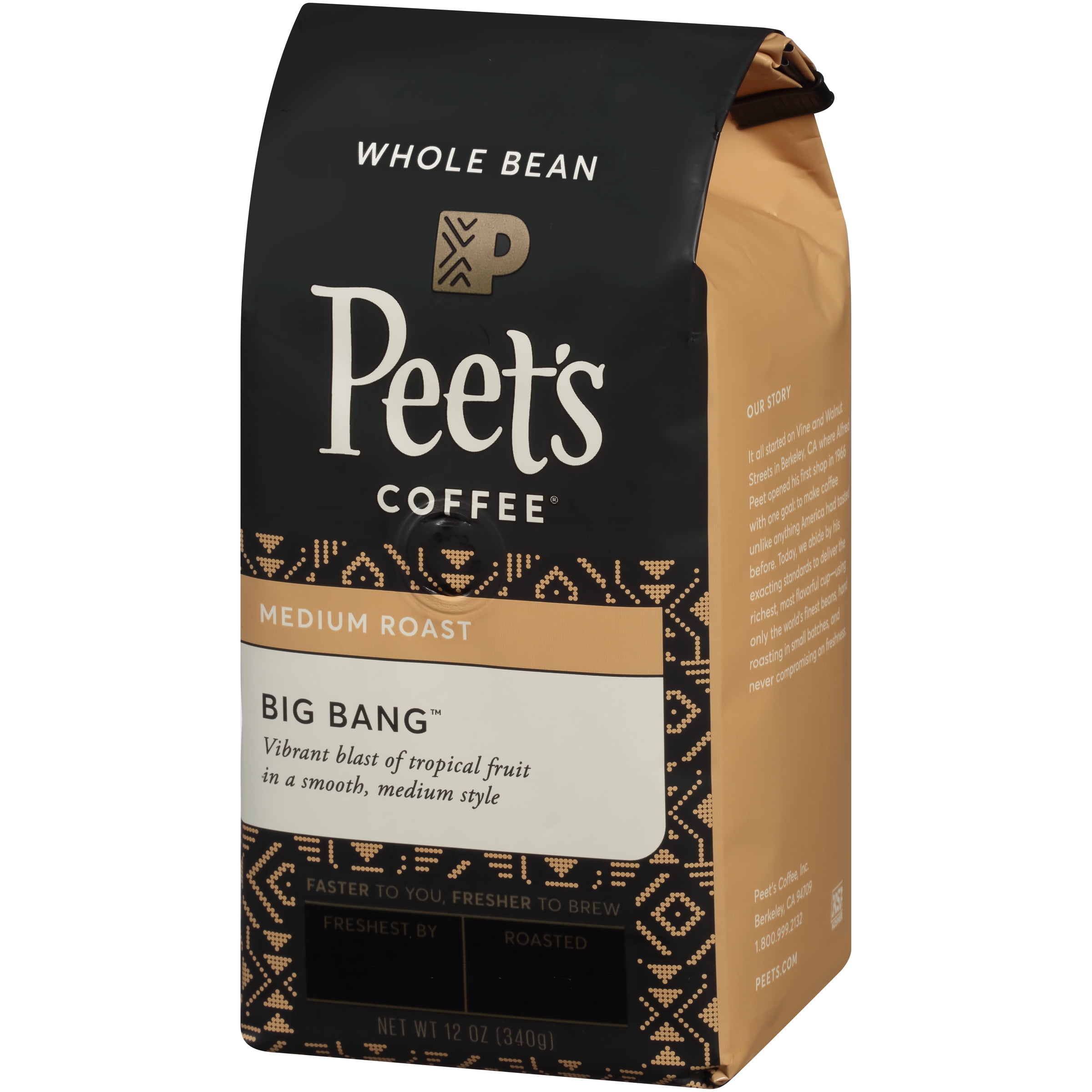 Peet's Coffee® Big Bang™ Medium Roast Whole Bean Coffee 12 oz. Stand Up Bag  - Walmart.com - Walmart.com