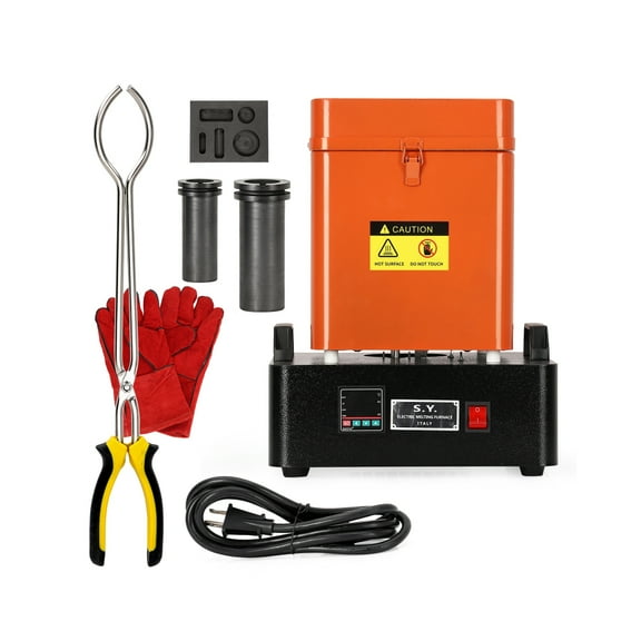 1 3 KG Gold Melting Furnace with Digital Temperature Control and Crucibles, 110V Electric Melting Furnace