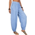 thumbnail image 7 of Ankishi Harem Pants Women with Pockets Elastic Waist Loose Fit Wide Leg Lantern Pants Summer Trousers for Travel, 7 of 7