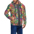 thumbnail image 2 of Goofa Colorful Dinosaur Pattern Mens Full-zip Hoodie, Zip-up Pullover Hooded Sweatshirt, Kangaroo Pocket Hoodie Ideal for Daily Wear, Travel, and Home-3X-Large, 2 of 5
