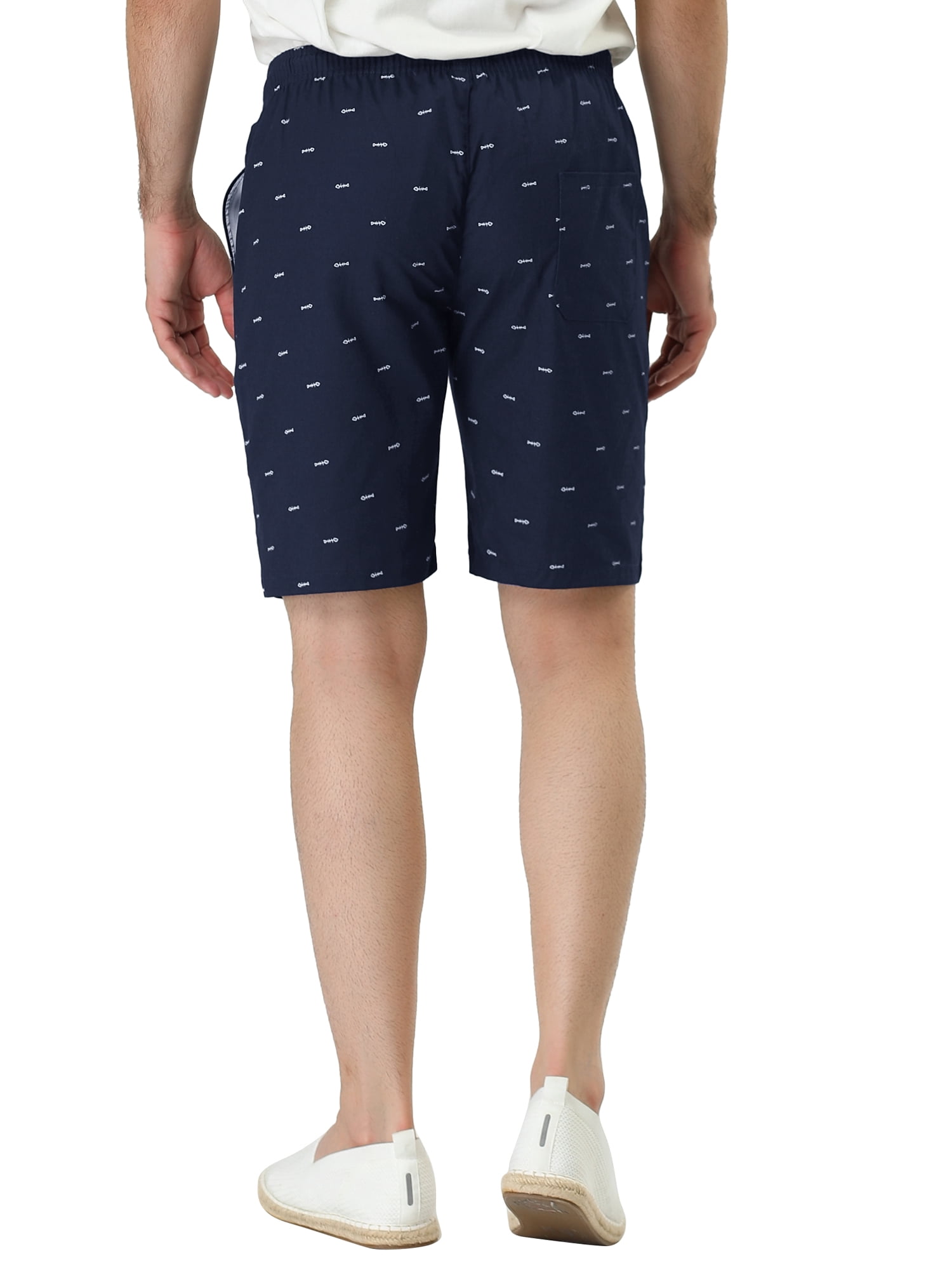 Men's Summer Swim Elastic Waistband Drawstring Patterned Beach Board Shorts