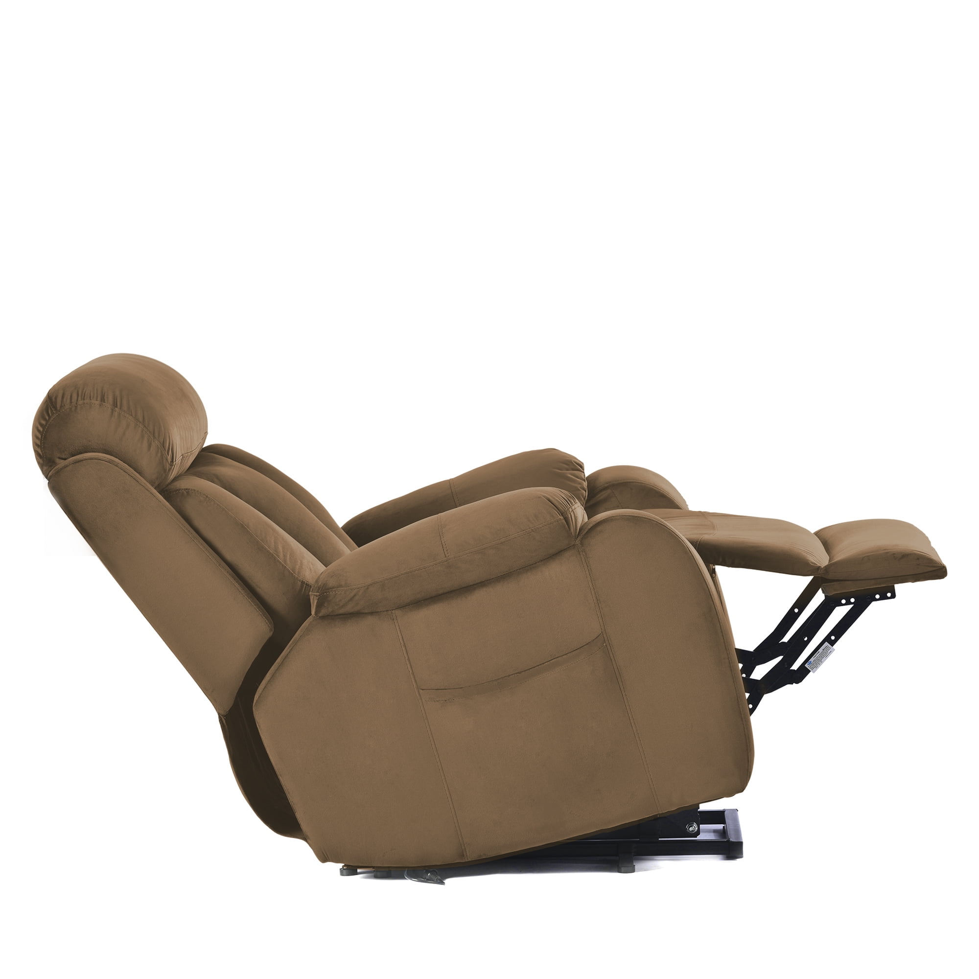 Resenkos Massage Recliner Chair, Fabric Recliner Sofa Home Theater Seating with Lumbar Support, Power Lift Recliner Chair for Living Room, Brown