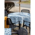 thumbnail image 5 of Outdoor Tablecloth with Umbrella Hole for Patio/Picnic/Party/Camping, Blue Coastal Waterproof Table Cloth Square Cover Washable, Vintage Starfish Shell Summer Tropical (54"x 54"), 5 of 9