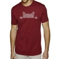 thumbnail image 1 of LA Pop Art Men's Premium Blend Word Art T-shirt - Peeking Cat, 1 of 2