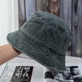 thumbnail image 5 of CoCopeaunts Summer Washed Denim Bucket Hats Women Foldable Fisherman Hat Men Fashion Bob Caps Hip Hop Gorros Men Women Panama Bucket Cap, 5 of 6