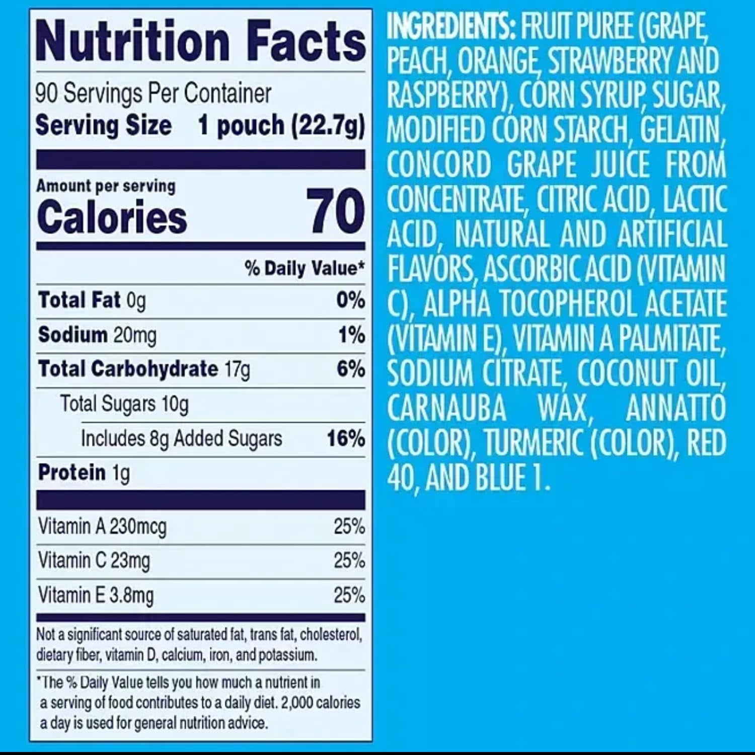 Welch's Mixed Fruit Fruit Snack, 0.8 oz, 90 count pack of 2