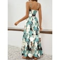 thumbnail image 4 of MORTTIC Women's Bohemian Spaghetti Strap Maxi Dress Sleeveless Floral Sundress for Summer Vacations, Beach Walks, and Outdoor Party, XL, 4 of 5