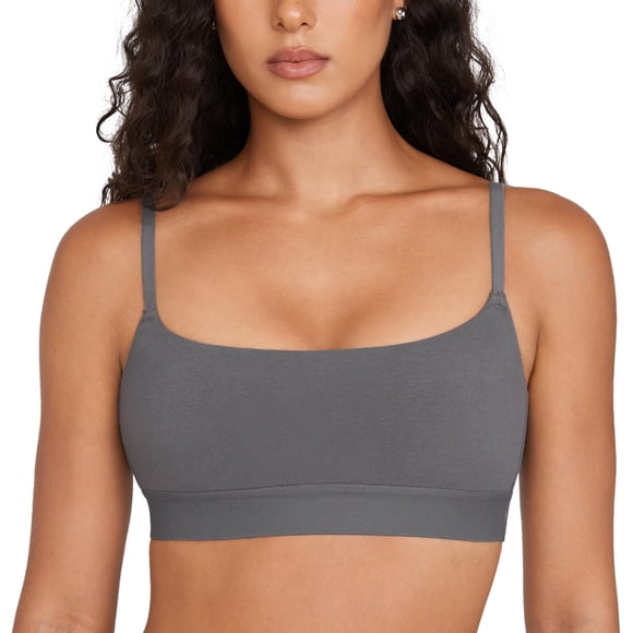 Bralette INLYRIC Sin Aros de Algodón Sin Costuras Camiseta Lava Gris L