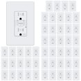 thumbnail image 1 of Enchufe eléctrico ELECTECK GFCI de 15 amperios, resistente a la intemperie, blanco, 1 of 7