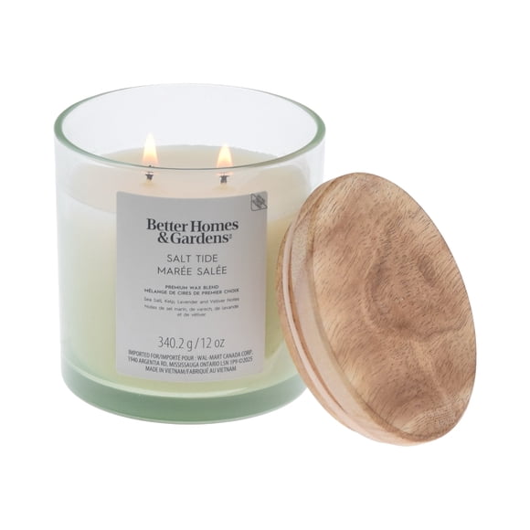 Better Homes & Gardens Scented 2-wick 12 oz. Parrafin Wax Ombre Jar Candle, Salt Tide